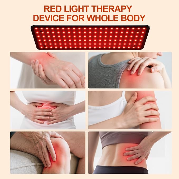 Morfone Red Light Therapy for Body Face - Infrared Light Therapy Lamp 660nm, 850nm, 940nm Tri-Wavelength LED Beads Panel with Height Adjustable Stand for Home Use, Gift for Women Girls, S