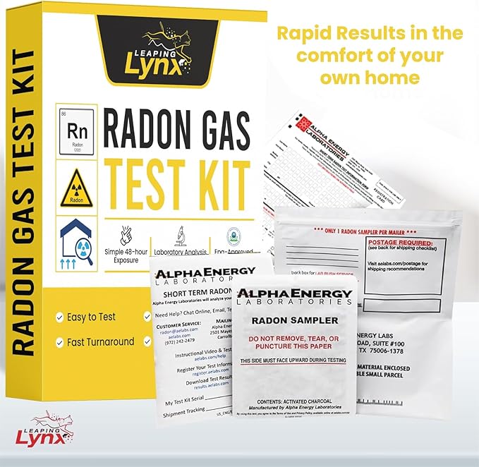EPA-Approved Radon Test Kit for Home, Lab Analysis Included | Detects Radon Gas Levels in Basements & Living Spaces | Easy-to-Use Air Quality Test with Lab Report & Discounted Shipping| Radon Detector