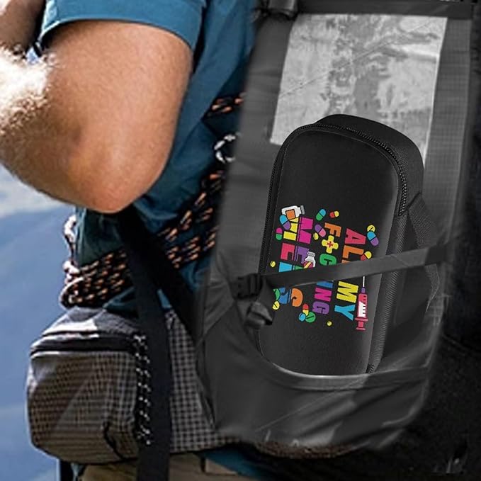 Rnyleeg Black Diabetes Bag for Women Men Small Size Insulin Cooler Travel Case Reusable Insulin Bag for Diabetes Easy to Carry