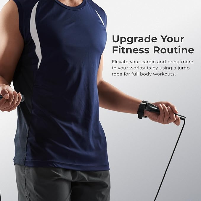 Sunny Health & Fitness Exercise Jump Rope for Fitness, Lightweight & Portable Skipping Rope with Durable Handles & Adjustable Exercise Rope with Optional Removable Weights