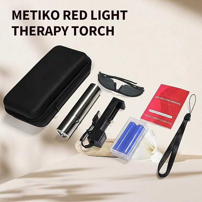 Infrared & Red Light Therapy Torch for Body, Joints, Muscles Pain Relief, Portable Red Light Therapy Wand at Home, 3 LEDs of 630nm, 660nm, 850nm