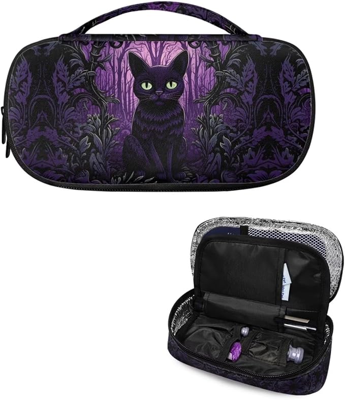 Halloween Cat Insulin Cooler Travel Case Diabetic Medication Insulated Cool Organizer for Insulin Pen and Other Diabetic Supplies, for The Daily Life and Trip