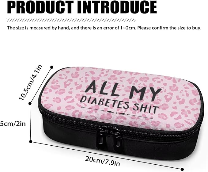 Rnyleeg Insulin Cooler Travel Case Pink Leopard Insulin Bag for Women Diabetic Supplies Storage for Home Diabetic Care for Daily Life Trip