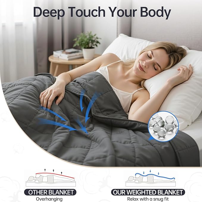 Weighted Blankets for Adults - 25lbs,78” x 85”Queen Size Heavy Blanket for Sleeping, Machine Washable, Soft and Breathable Cooling Blanket with Premium Glass Bead,All-Season