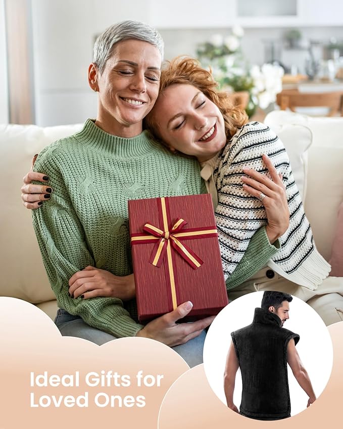 RENPHO King Size Heating Pad for Back, Mothers Day Gifts & Birthday Gifts for Mom Wife Men, FSA Eligible, 24"x37" XL Large Weighted Electric Heat Pad for Neck and Shoulders, ETL Certified, Black