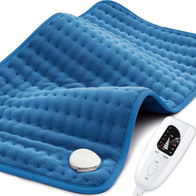 【2025 Upgrade】 Heating Pad for Neck Back Cramps Pain Fast-Heating Heating Pads Offer Softer Machine Washable Fabric with Heat Settings & Timer Easy to Operate,Moist Heat & Auto Shut Off 12''*24''