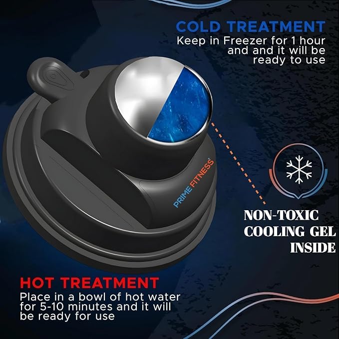 PRIME Fitness wall Mounted Massage Ball | Cold Therapy | wall Mounted Back Massager | cryo Stick | Relieve Muscle Pain (360 Wall Massager)