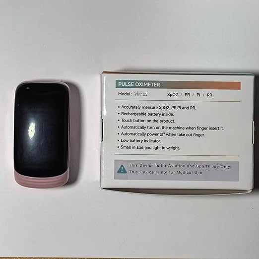 Finger Pulse Oximeter, Fingertip Blood Oxygen Saturation with Rechargeable Pulse Monitor, Accurate Spo2 Reading and Respiration Rate Monitoring for Home, Outdoor Sports