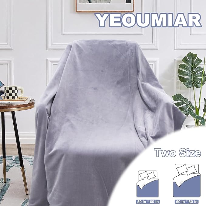 Grounding Blanket 50 * 60 inch Grounding Sheets Queen, Grounding Mat for Improved Sleep, Relieving Pain, Conductive Grounded Mats with Grounding Cord (Gray, 50 * 60 in)