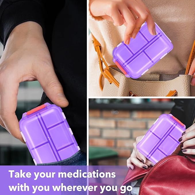 1Pack Pill Organizer with 189 Medicine Labels Travel Daily Pill Container Mini Medication Organizer Storage Pill Organizer Pill Case 7 Day Pill Organizer