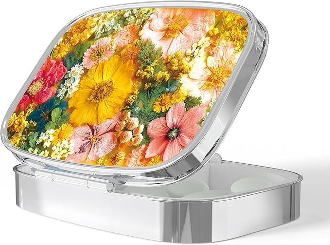 Pill Box-2 Compartment Small Pill Case Portable for Pocket & Purse Single Pill Carrier Pill Container to Hold Vitamins Medication Fish Oil and Supplements BPA-Free