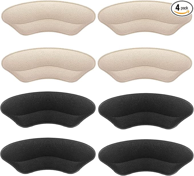 Premium Heel Pads Inserts Grips Liner for Men Women,Back of Protectors Cushions Prevent Too Big Shoe from Slipping,Blisters,Filler Loose Fit (Multicolor 4Pairs)