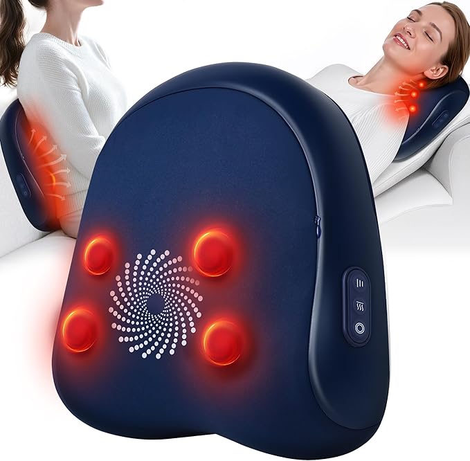 Shiatsu Back and Neck Massager with Heat – Deep Kneading Massage Pillow for Relaxation – Corded Design for Full Body Use – for Your Loved Ones