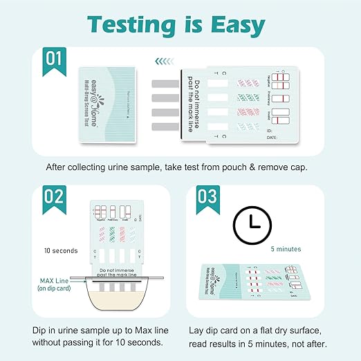 Easy@Home 10 Pack 4 Panel Instant Drug Test Kits - Testing Marijuana (THC), COC, OPI 2000,MET/mAMP - Urine Dip Drug Testing -#EDOAP-144
