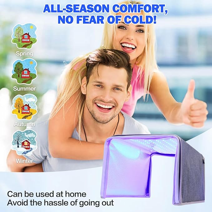 Portable LED Blue Light Box, Safe and Effective Blue Ray Light 144LED Three-Sided Lighting Home Use