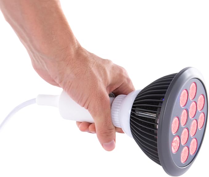 hooga Red Light Therapy Bulb, 660nm & 850nm Red & Near Infrared Light, 12 Dual-Chip LEDs, Targeted Light Bulb with Base & Braided Power Cord for Home Wellness Routine, HG24