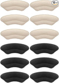 Premium Heel Pads Inserts Grips, Back of Heel Protectors Cushions Liner Prevent Too Big Shoe From Slipping, Blisters, Filler for Loose Fit - Men Women (Beige Black)