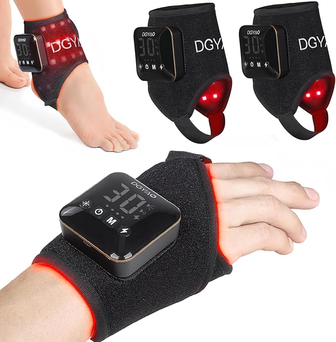 4000mAh Cordless Red Light Therapy for Ankle, Portable Infrared Light Therapy for Wrists Light with 660nm & 850nm NIR Light, Red Light Wrap for Ankle Relaxation 14.2'' x 6.3''（2 Pack
