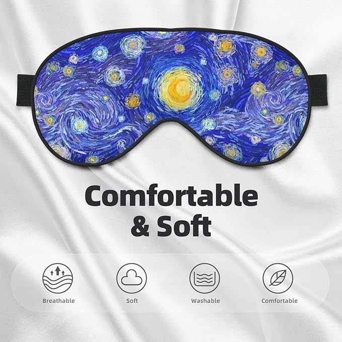 Abstract Starry Sky Sleep Mask Eye Mask with Adjustable Strap Eye Sleep Shade Cover Blocks Light for Women Men Airplane Travel Nap