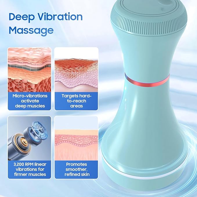Deep Tissue Massage Gun for Women – 5 Massage Heads, Vibration Therapy for Muscle Recovery & Pain Relief, Cellulite Massager for Legs, Thighs, Abdomen, Neck & Shoulders,