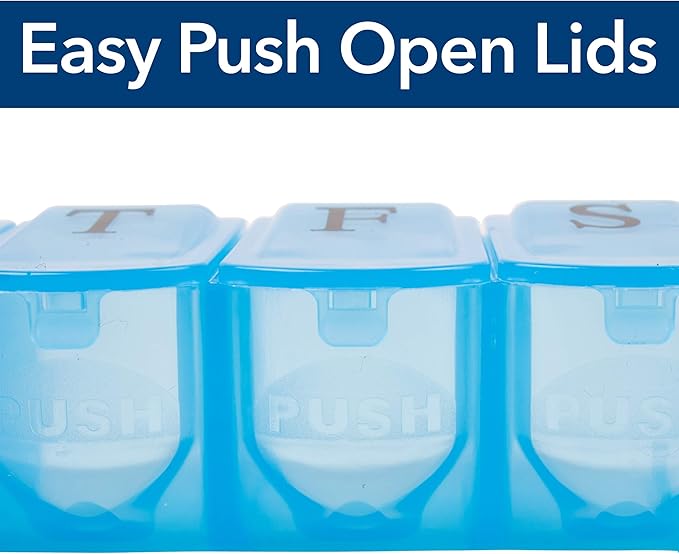 Ultra Bubble lok 7-day Pill Organizer By Apex Healthcare (Colors May Vary)