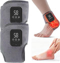 Foot Renew Ankle Massager with Vibration and Heat - Cordless Rechargeable Ankle Heating Pad for Pain Relief, Plantar Fasciitis & Achilles Tendonitis. Adjustable Wrap for Circulation Boost. (GRAY-2pcs)