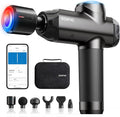 RENPHO Power+ Thermacool Massage Gun with Heat and Cold, 12mm Amplitude Deep Tissue Percussion Massager for Professional Athletes, App Controlled Guided Courses, 6 Speeds, 6 Attachments, Carry Case