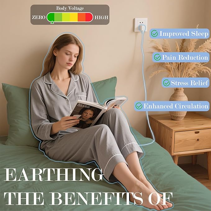 Ali King Grounding Sheets - California King Size, Soft Cotton with Silver Fiber, 15'' Deep Pocket Earth Grounding Fitted Bed Sheets for Improved Sleep (Green, California King 72''*84''*15'')