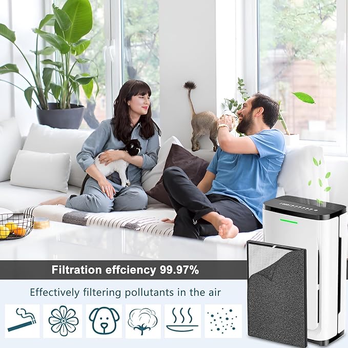 Air Filter Compatible with HEAPETS MPHELW-P339 Air Purifier,3-in-1,H13 Filter 3-Stage Filtration,2PACK
