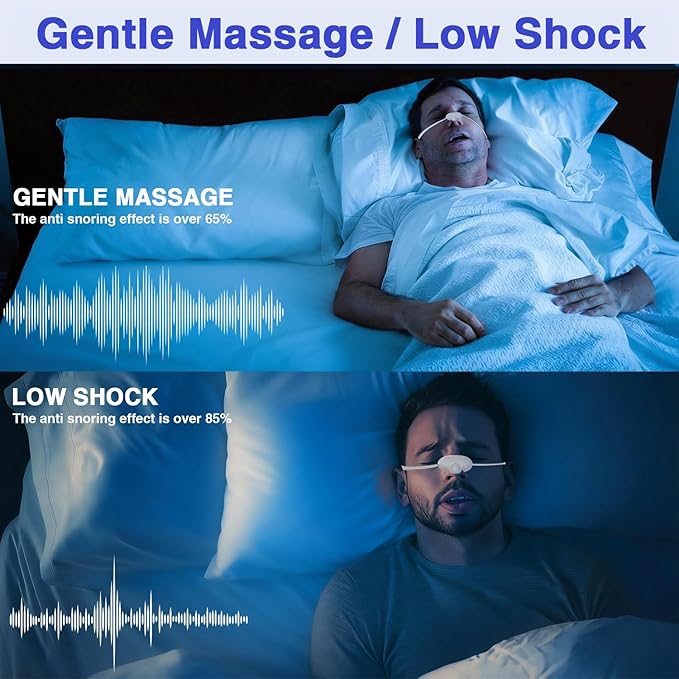 Smart Anti-Snoring Device,Smart Snore Stopper with Strong and Weak Modes for Snoring Reminder,Relief.Easy Use,AI Automatic Monitoring Portable Snore Solution for Home Office Travel (White)