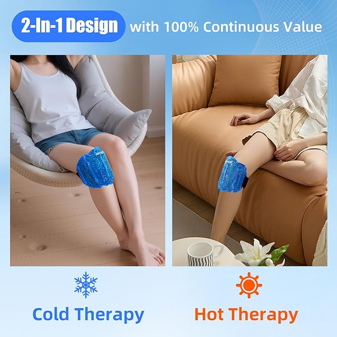 MR.ICE Knee Ice Pack Wrap 2 Packs,Reusable Ice Packs for Knee Replacement Surgery, Gel Cold Therapy Pack for Injuries, Surgery Recovery, Arthritis, Swelling, Bruises, Joint & Muscle Pain Relief