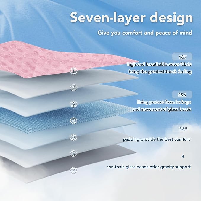 Topcee Weighted Blanket for Adults (20lbs 60"x80"), Minky Dots Heavy Blanket for 190-210lbs Sleeping, Soft, Cozy and Cooling Weighted Throw Blankets, Machine Washable, Pink