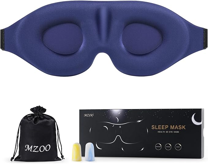 Sleep Eye Mask for Men Women 2 Pack 3D Contoured Cup Sleeping Mask & Blindfold, Concave Molded Night Sleep Mask, Block Out Light, Soft Comfort Eye Shade Cover for Travel Yoga Nap, Pink & Blue