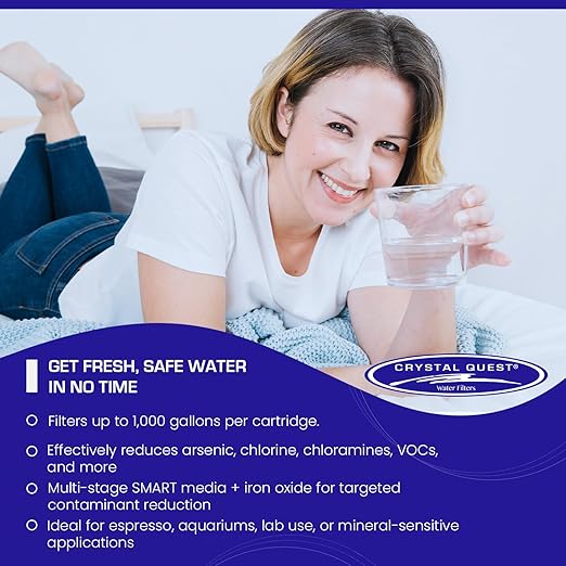 Crystal Quest SMART/Arsenic Removal Water Filter Pitcher Cartridge – Advanced Filtration for Clean, Healthy Water, Removes Contaminants, Long-Lasting, Easy Installation - 1,000 Gallons [Pack of 6]