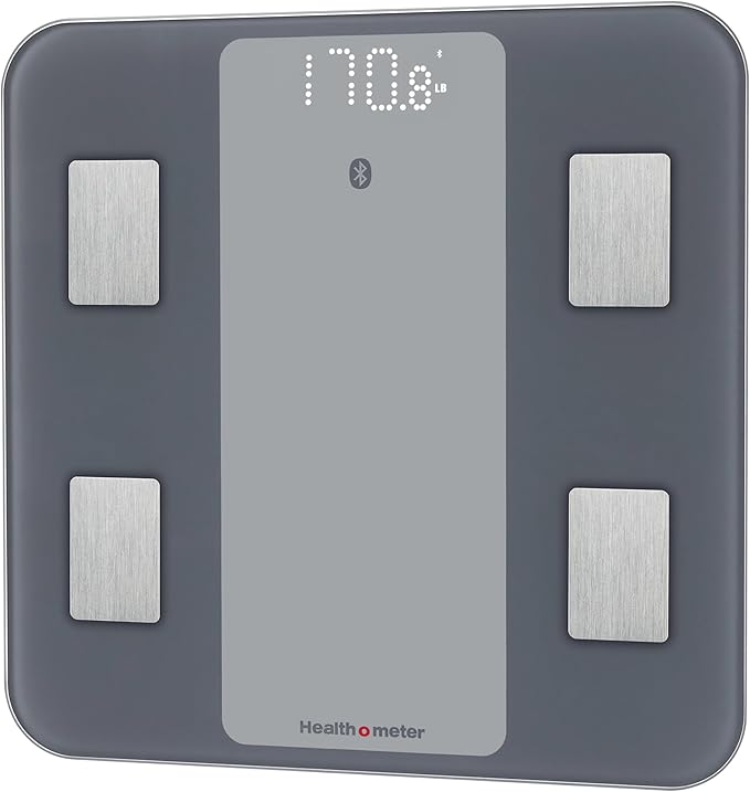 Health o meter Bluetooth Digital Bathroom Scale with Smart Connectivity BMI & Body Fat Tracking 440 lb Capacity for Multiple Users