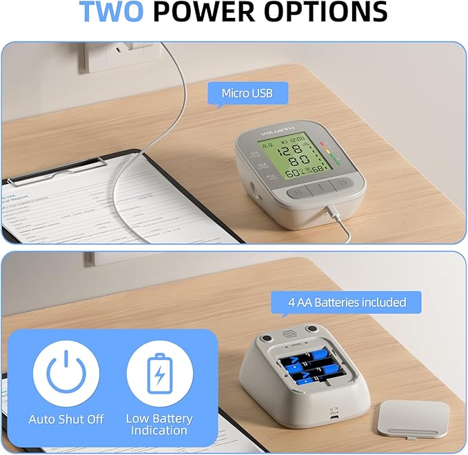 Upper Arm Blood Pressure Cuff, Blood Pressure Monitor for Kids & Adult, Small Cuff 7"-9"，Medium/Large Cuff 9"-17"，Perfect for Health Monitoring