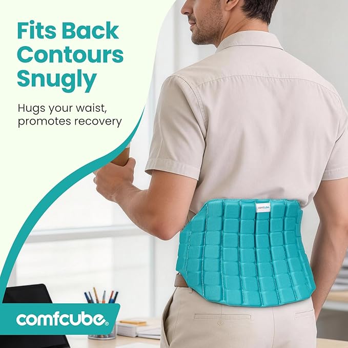 Large Ice Pack for Back Pain Relief, 2 Hours Long Lasting Cold Lower Back Ice Wrap, FSA Eligible, Flexible Cold Pack for Lower Lumbar Pain, Sciatica, Herniated Disc, Surgery Recovery