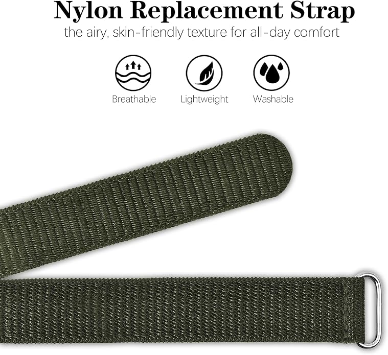HSWAI Sport Nylon Loop Compatible with Hume Band Replacement, Soft Breathable Lightweight Strap Wristband for Hume Health Band Fitness Tracker Women Men