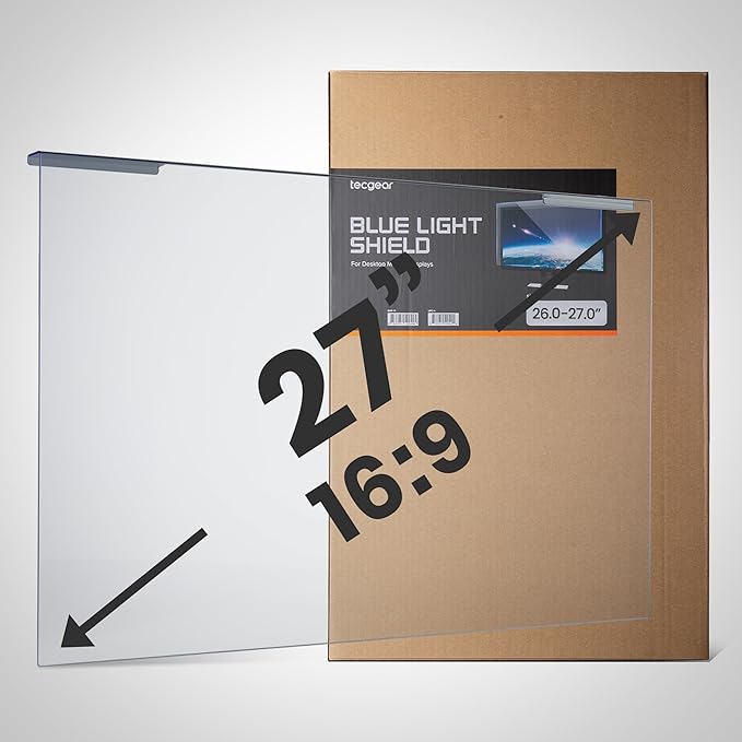 Blue Light Screen Protector 26–27 Inch | UV Protection Screen Filter for Computer Monitor | Blue Light Filter for Computer Monitor | Acrylic Screen Filter | Eye Protection for LED PC