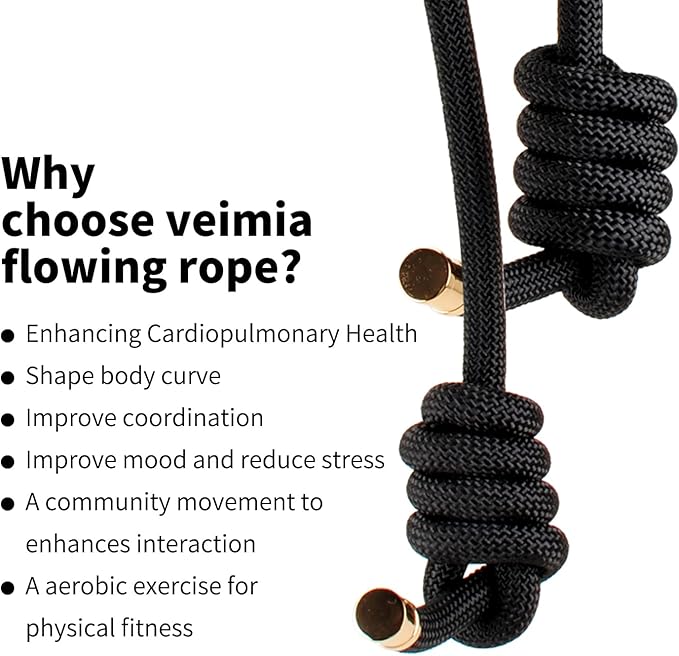 veimia Flow Rope for Fitness High Performance Double Woven Workout Rope Adjustable Flow Jump Rope for Men Women Training Indoor Outdoor Cardio Exercise Rope for beginner