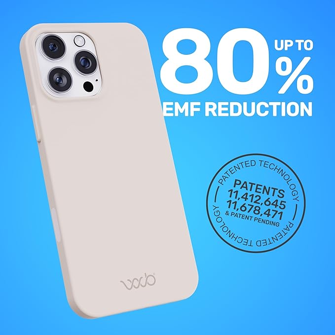 WAVEBLOCK EMF Protection Silicone iPhone Case Compatible with iPhone 16 Pro Max, Radiation Blocker, 5G Shield Reduction, Lightweight, USA Patented and Tested in FCC Lab, Stone
