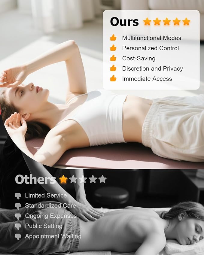 Lumbar Traction Device, Electric Lower Back Stretcher Device with Dynamic Airbag, 3 Level Vibration Massage, Adjustable Temperature from 113 to 131℉ (45 to 55℃), Easy to Use