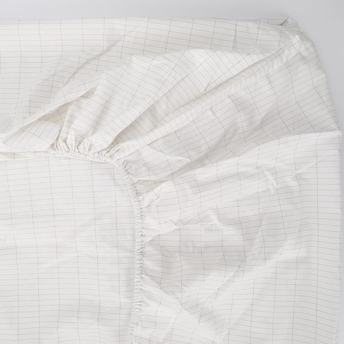 Grounding Sheets for Earthing Full Size, Fitted Earthing Sheets Grounding Fitted Sheet for Improving Sleep, Better Working and Help with Anxiety, Organic Cotton & Silver Fiber, White