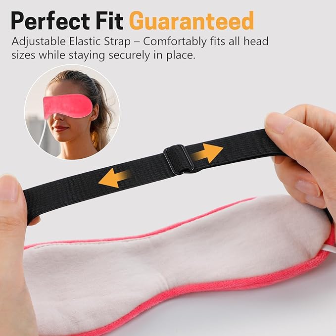 Heated Eye Mask, Graphene USB Warm Compress for Dry Eyes, Blepharitis, Stye and MGD Relief, 3 Temperature Levels with Washable Cover, Adjustable Strap