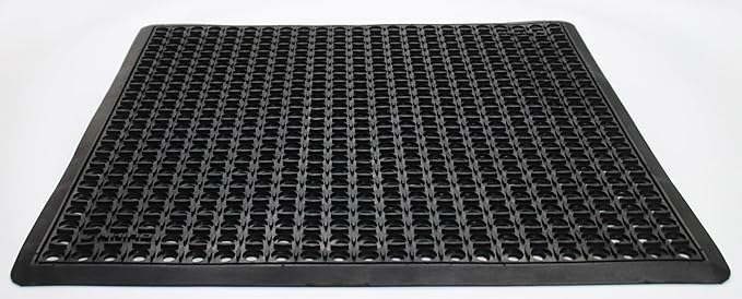 Rhino Mats, B-Series Anti-Fatigue Drain-Thru, Grease Resistant, Non-Slip Drainage Floor Mat for Restaurant, Kitchen, Pool, Car Wash, Lab, Gyms, Workplace, Docks or Anywhere (Black, 3' x 3' x 3/4")
