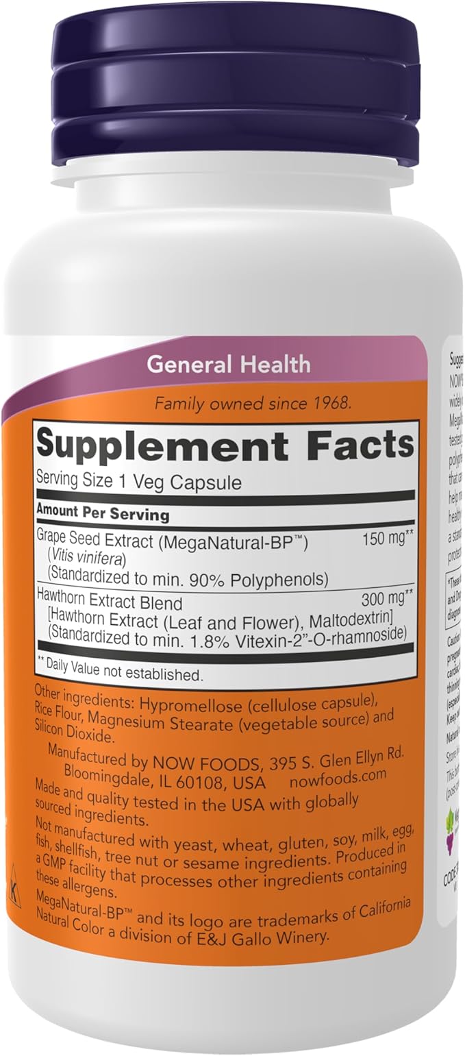 NOW Supplements, Blood Pressure Health with MegaNatural®-BP™, Cardiovascular Support*, 90 Veg Capsules