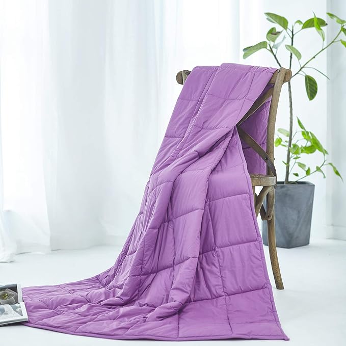 RelaxBlanket Weighted Blanket | 60''x80'',10lbs | for Individual Between 90-140 lbs | Premium Cotton Material with Glass Beads | Purple