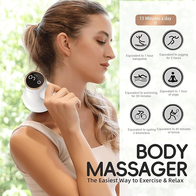 Cordless Cellulite Massager, Handheld & Mini Lymphatic Drainage Massager, Massage Stomach Belly Arms Legs, Body Sculpting Machine for Women Female at Home -1.1lb Weight