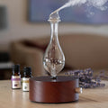 ArOmis Premium Glass Essential Oils Nebulizer - Waterless Diffuser for Aromatherapy - Handmade Oil Diffuser, Wooden Base, No Plastic, No Heat, No Battery, No LEDs - Solum Nox Merus