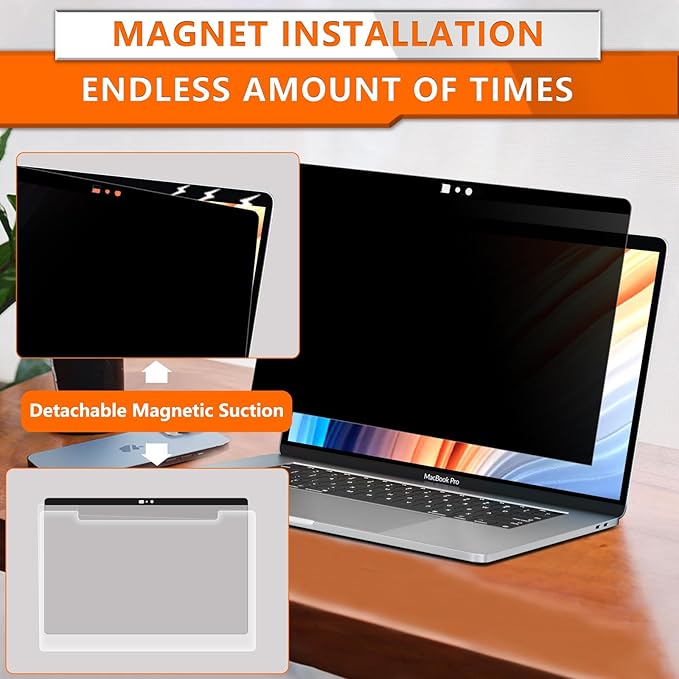 ZOEGAA Privacy Screen MacBook Pro 13 Inch (2012-2015), Magnetic Removable Anti Blue Light Filter Laptop Privacy Screen Protector with Camera Cover for MacBook 13'' Model (A1278, A1425, A1502)